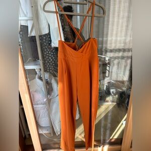 SHEIN Strappy Orange Jumpsuit